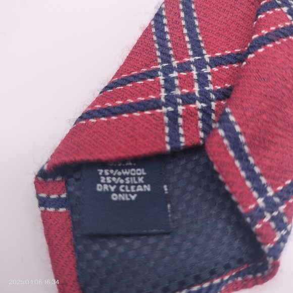 Cremieux Mercer St. Collection Tie Necktie Plaid Red Textured Handmade Flaw - Picture 6 of 11